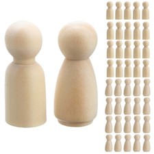 20pcs Wooden Peg Doll DIY Craft Handmade Blank Female Male Unpainted Figures