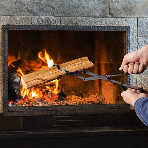 Iron fire tongs fireside - 25'',