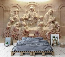 The Last Supper Sculpture Wallpaper Mural Removeable Washable Peel & Stick