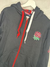 Canterbury Hoodie Mens Large Black England Rugby Rose Uglies Full Zip Sweatshirt