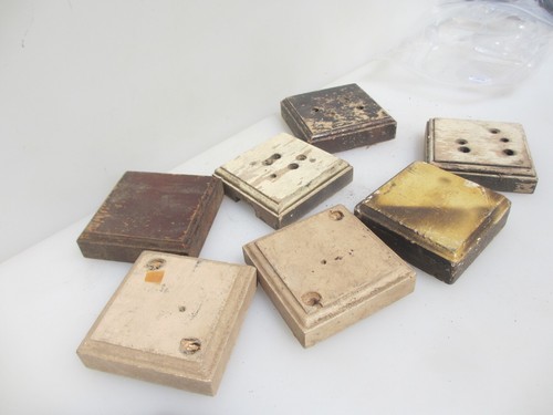 Vintage carved wooden switch - wooden,
