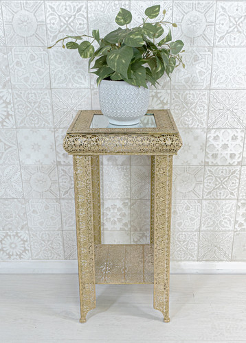 Gold embossed metal - gold, glass