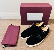 John Lobb Holme Black Suede Boat Shoes Mens UK 11 US 12 EU 45