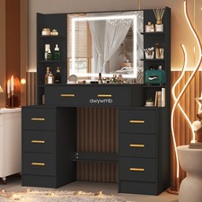 Makeup Vanity Desk with LED Light Large Vanity Table Bedroom Dressing Table NEW