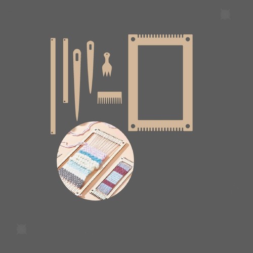 Wood weaving loom kit small - weaving,