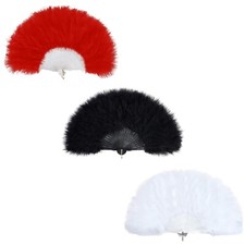 20s FEATHER FAN HAND HELD SOFT Flapper Halloween Wedding Ladies Fancy Dress