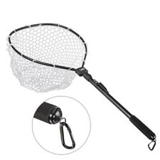 Foldable Fish Landing Net Soft Rubber Mesh Trout Net Catch and Release Net