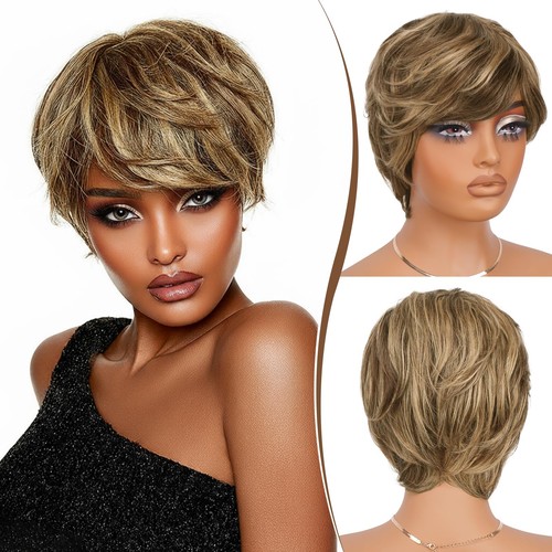 Pixie cut wig synthetic hair - wig,