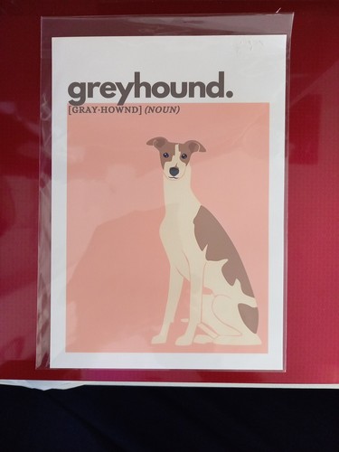 Greyhound dog print with noun - greyhound,