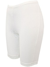 Ivory  Anti Chafe Chub Rub Lace Trim School Knickers UK 10/12 14/16 18/20 22/24