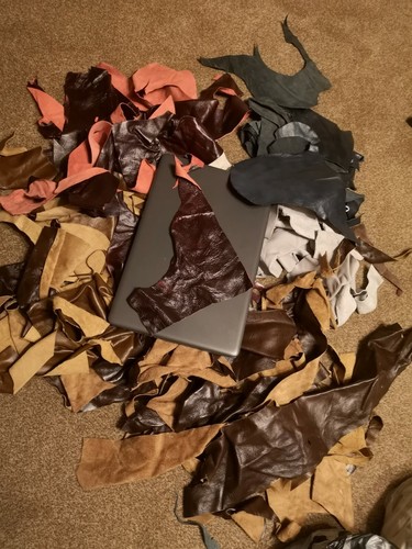 Leather new offcuts scraps - leather,