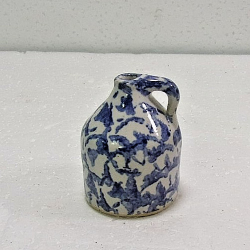 Vtg blue white spongeware - blue, &