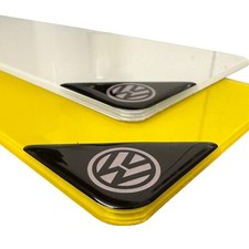 3D Domed Gel VW Volkswagen Number Plate Corner Badges Stickers Overlay - Pair