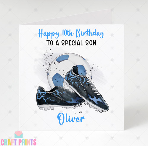 Blue football birthday card - birthday,