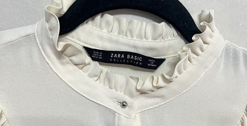 Zara cream frill ruffle - zara,