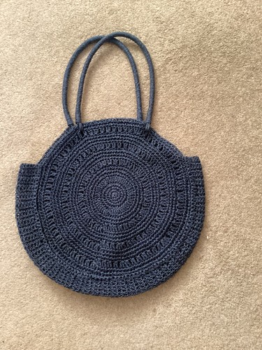 Navy next raffia round bag - next,