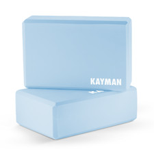 Kayman Yoga Block 2-Pack - Durable EVA Foam Blocks with Non-Slip Surface - Light