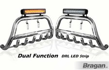 Bull Bar + LED Bar To Fit Vauxhall Opel Vivaro 2002 - 2014 Low Detachable Plate