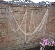 Piece of Old Vintage Nylon Sprat Fishing Net with 4 cork floats