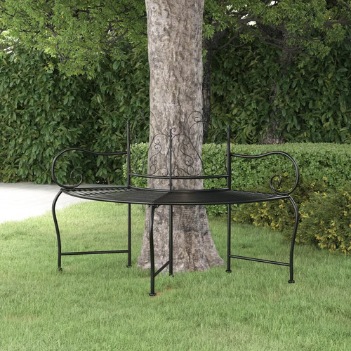 Walplus tree bench black - black, 150cm