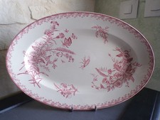 Sarreguemines Large Oval Dish Field Flowers Pexonne