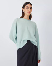 John Lewis Cashmere Boxy Fit Jumper, Light Green, UK 16, RRP £99