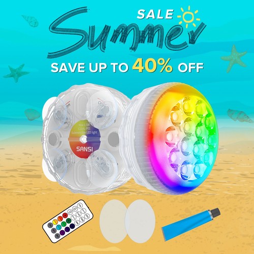 2pcs sansi rgb submersible - sansi, led