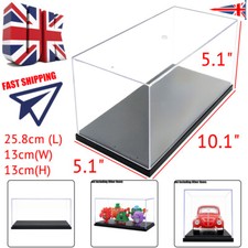 UK Clear Display Box Acrylic Case Plastic Base Protection Toy Dustproof 26x13x13