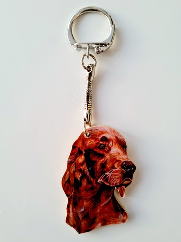 Handmade wooden keyring red - handmade,