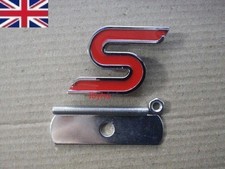 FOR FORD FIESTA FOCUS Red ZETEC S GRILLE BADGE LOGO EMBLEM METAL & FITTING KIT
