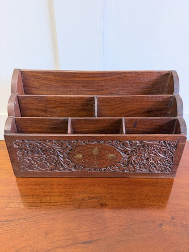 Vintage carved wood - carved, desk