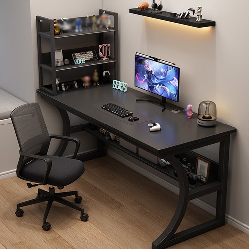 Black computer table study - black,