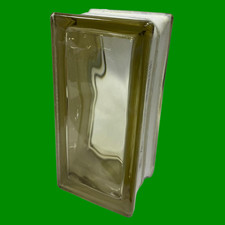 Vanilla Wavy Glass Half Brick/Block 190mm x 90 x 80 Architectural Wall Rectangle