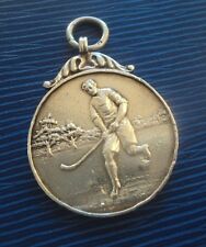 Early Sterling Silver Fob Medal h/m 1922 - Hockey or Shinty 