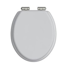 Heritage White Gloss Toilet Seat with Soft Close Vintage Gold Hinges