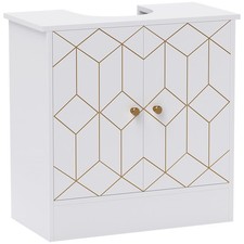 HOMCOM Bathroom Under Sink Cabinet for Basin with or without Pedestal White