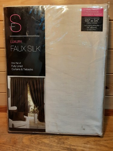 Pair cream faux silk - a,