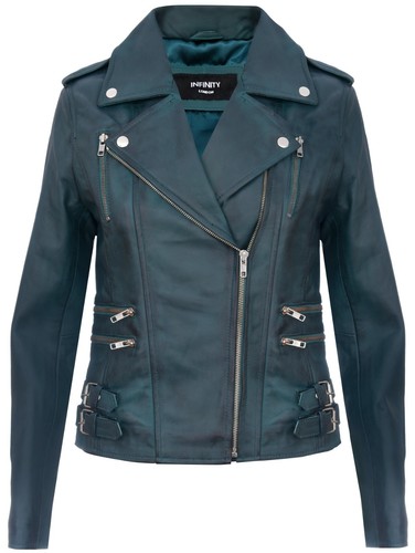 Ladies leather biker - ladies, jacket