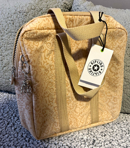 Kipling beige floral nylon zip - kipling,