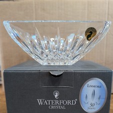 Vintage Waterford Crystal Lismore 6" Square Seahorse Bowl New in Box