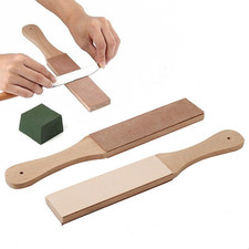 Double Sided Leather Strop Tool Paddle Compound Knife Kit Sharpener Honing