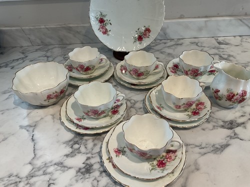 Vintage tea set flowers - tea,