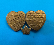 Vintage War Jewish Mizpah Sweetheart Brooch Pin Badge