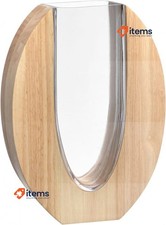 LEONARDO HOME Legno Vase, 1 Piece, Modern Vase Made of Glass and Wood L Brown