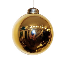 Witch Ball Christmas Ornament Kugel Antique Gold Round Mercury Glass