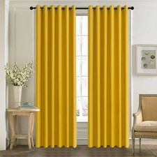 Blackout Curtains Thermal Ready Made Eyelet Ring Top Lined Pair Panels Curtain