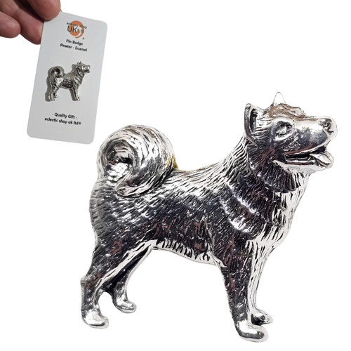Husky pin badge pewter - husky,