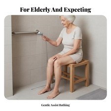 Curved Wooden Bath Stool