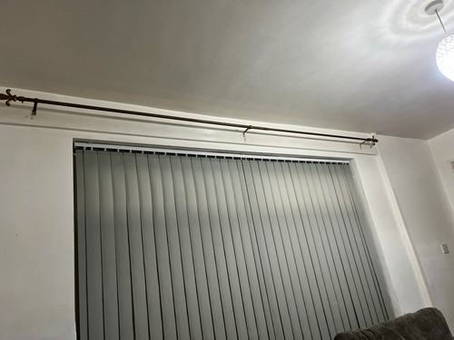 Gold metal curtain - curtain, pole
