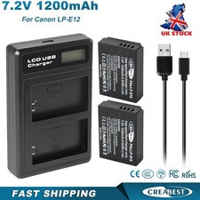 2x LP-E12 Battery &Charger For